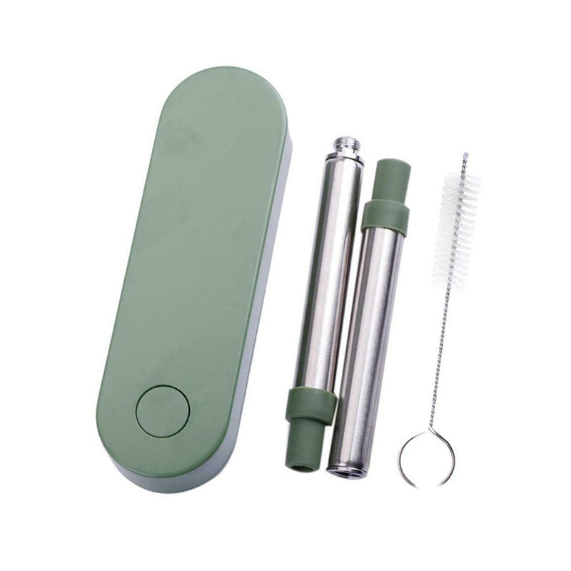 Collapsible Stainless Steel Metal Straw with Brush Executive Corporate Gifts Singapore