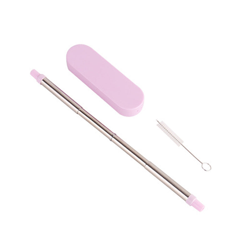 Collapsible Stainless Steel Metal Straw with Brush Executive Corporate Gifts Singapore