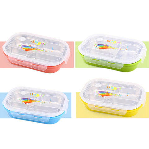 Stainless Steel Bento Lunch Box with Plastic Lid | AbrandZ Corporate Gifts