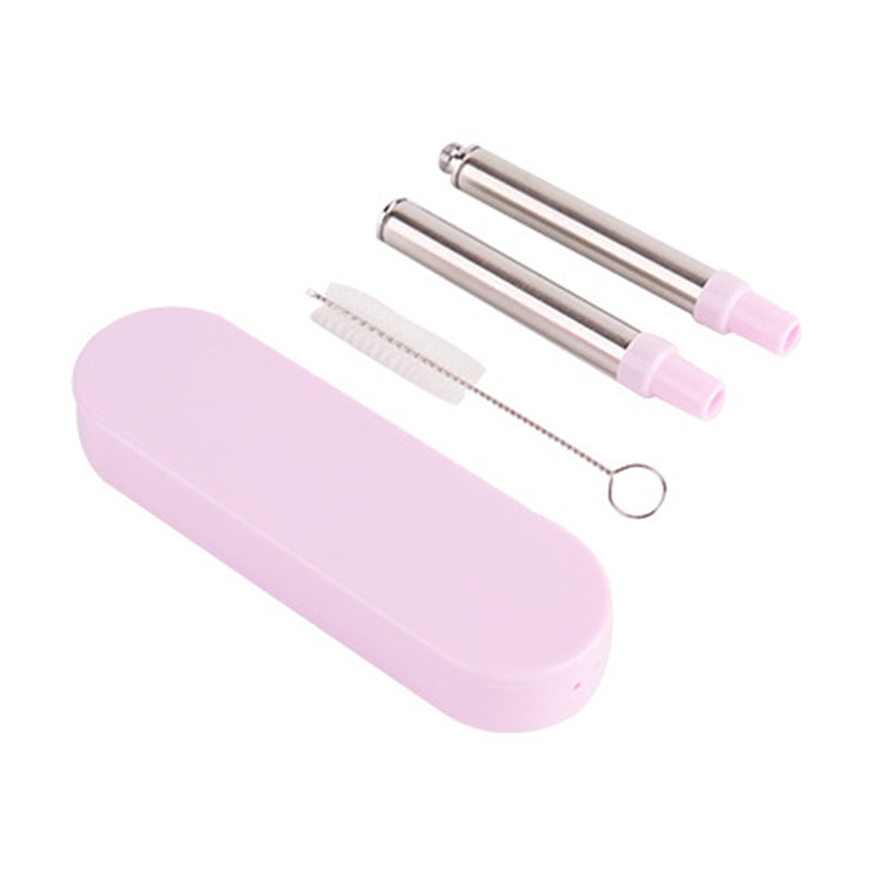 Collapsible Stainless Steel Metal Straw with Brush Executive Corporate Gifts Singapore