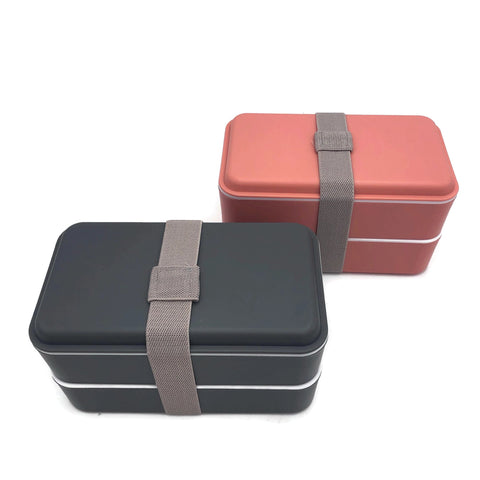 Double Layer Lunch Box with Rubber Tie | AbrandZ Corporate Gifts