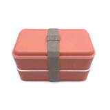 Double Layer Lunch Box with Rubber Tie | AbrandZ Corporate Gifts