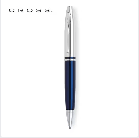 Cross Chrome Blue Lacquer Ballpoint -  Calais Collection