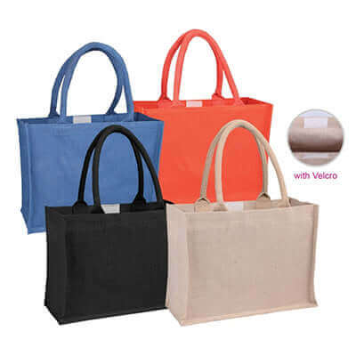 Laminated Jute Bag with Velcro