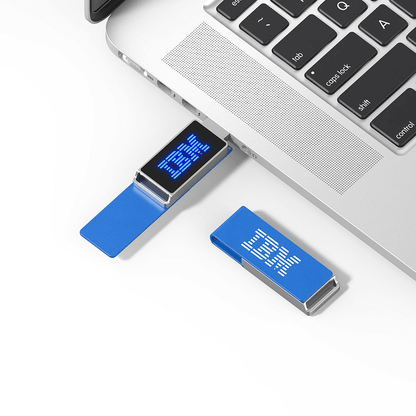 Leather Flip Up USB Flash Drive with LED Logo Executive Corporate Gifts Singapore