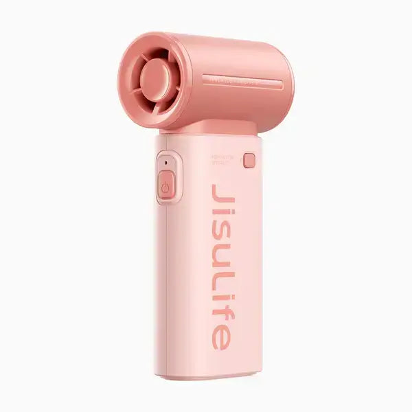 Pink JisuLife Life9 handheld fan with compact handle and rounded turbine head