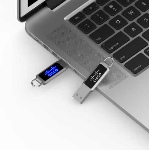 Metal Loop USB Flash Drive with LED Logo Executive Corporate Gifts Singapore