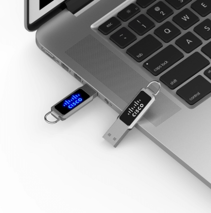 Metal Loop USB Flash Drive with LED Logo Executive Corporate Gifts Singapore