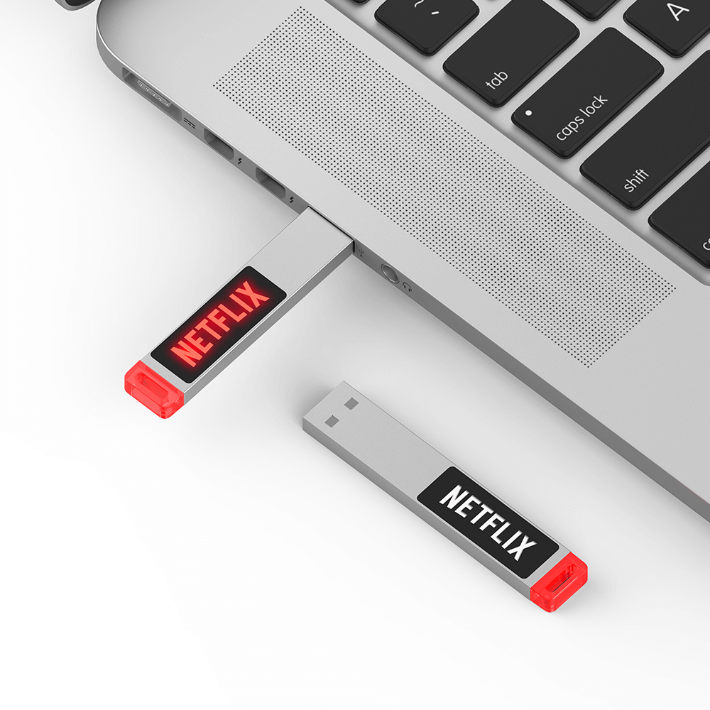 Metal USB Flash Drive with LED Light and Logo Executive Corporate Gifts Singapore