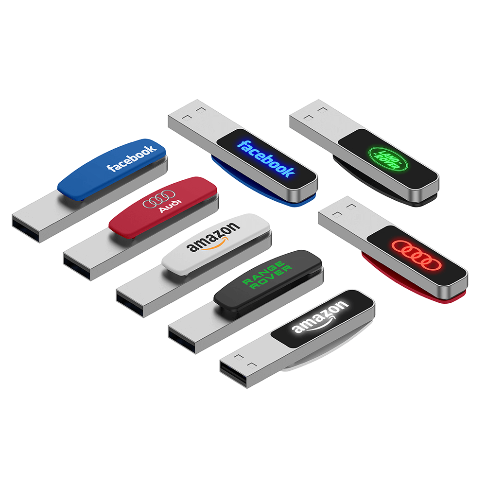 Oval Clip On USB Flash Drive with LED Logo Executive Corporate Gifts Singapore