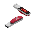 Oval Clip On USB Flash Drive with LED Logo