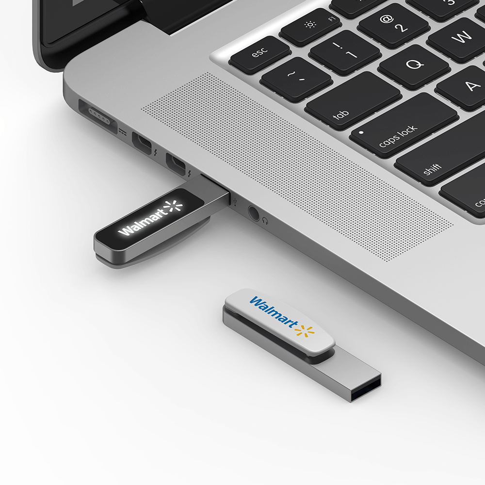 Oval Clip On USB Flash Drive with LED Logo Executive Corporate Gifts Singapore