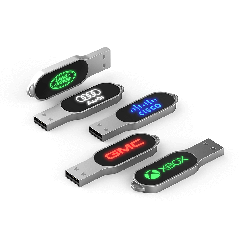 Oval Shaped USB Flash Drive with LED Logo Executive Corporate Gifts Singapore
