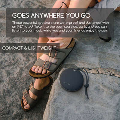 Blackdot Pancake Wireless Waterproof Speakers with In-Built Mic Corporate Gifts Singapore