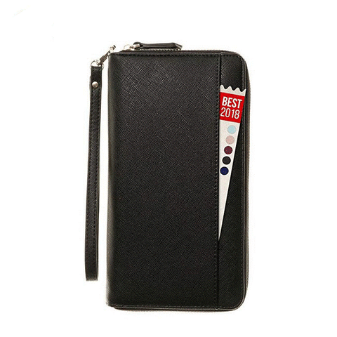 PU Leather Passport Wallet with Zipper | AbrandZ Corporate Gifts