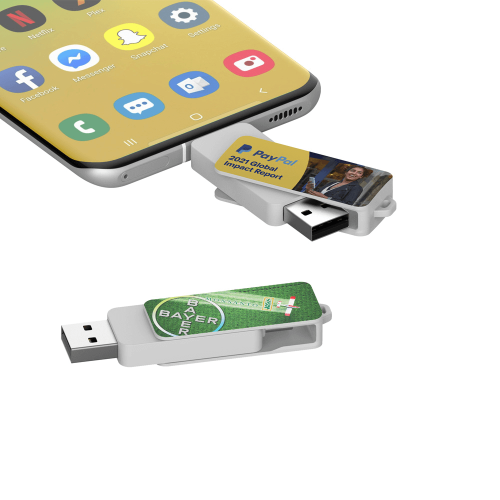 Rectangular Swivel OTG USB Drive with Triangular Loop (Android) Executive Corporate Gifts Singapore