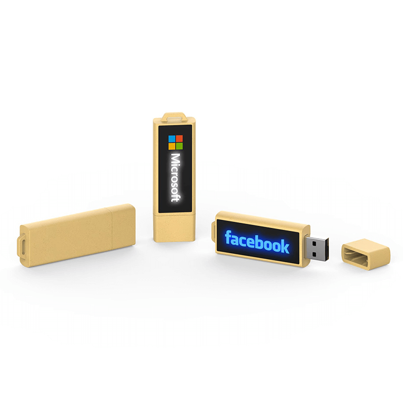 Rectangular Frame Usb Rectangular Wooden USB Flash Drive with LED Logo | Executive Door Gifts
