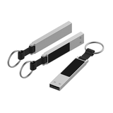 Rectangular USB Flash Drive with Keyring Strap and LED Logo