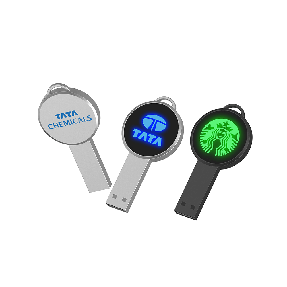 Round Shaped USB Flash Drive LED Logo Executive Corporate Gifts Singapore