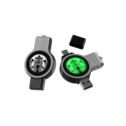 Round Swivel USB OTG Flash Drive with LED Logo Executive Corporate Gifts Singapore