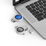 Round Swivel USB OTG Flash Drive with LED Logo