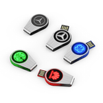 Round Swivel USB Flash Drive with LED Logo