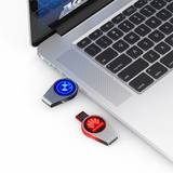 Round Swivel USB Flash Drive with LED Logo