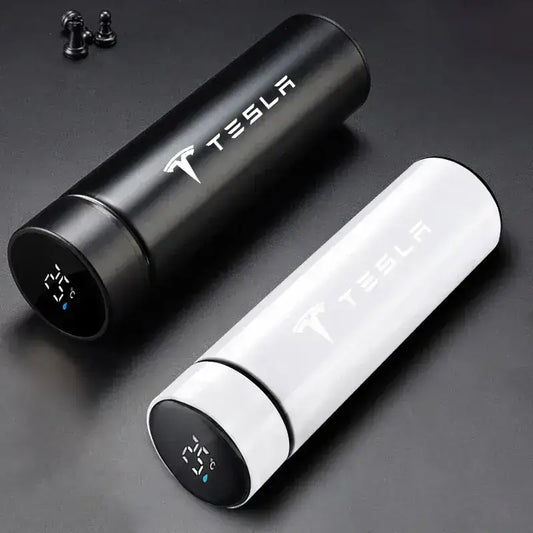 Car 500ml Stainless Steel Thermo Bottle Thermal Cup Temperature Display Vacuum Flasks For Tesla Model Y 3 S X Roadster Bonina Corporate Gifts Singapore