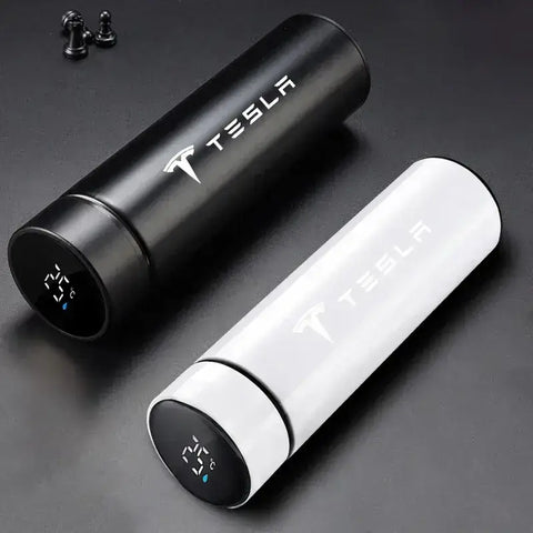 Car 500ml Stainless Steel Thermo Bottle Thermal Cup Temperature Display Vacuum Flasks For Tesla Model Y 3 S X Roadster Bonina Corporate Gifts Singapore