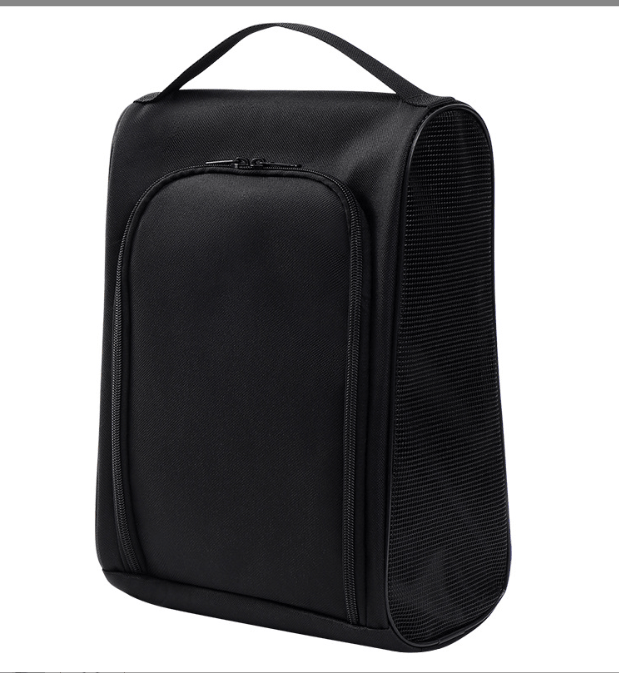 Polyester Shoe Bag black with a durable design, ideal for storing and protecting shoes during travel or at home.