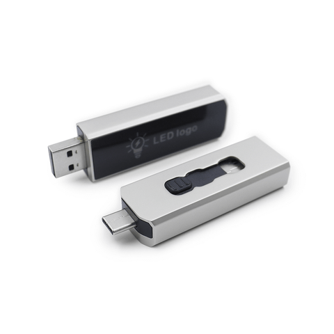 Slider USB Flash Drive with LED Logo