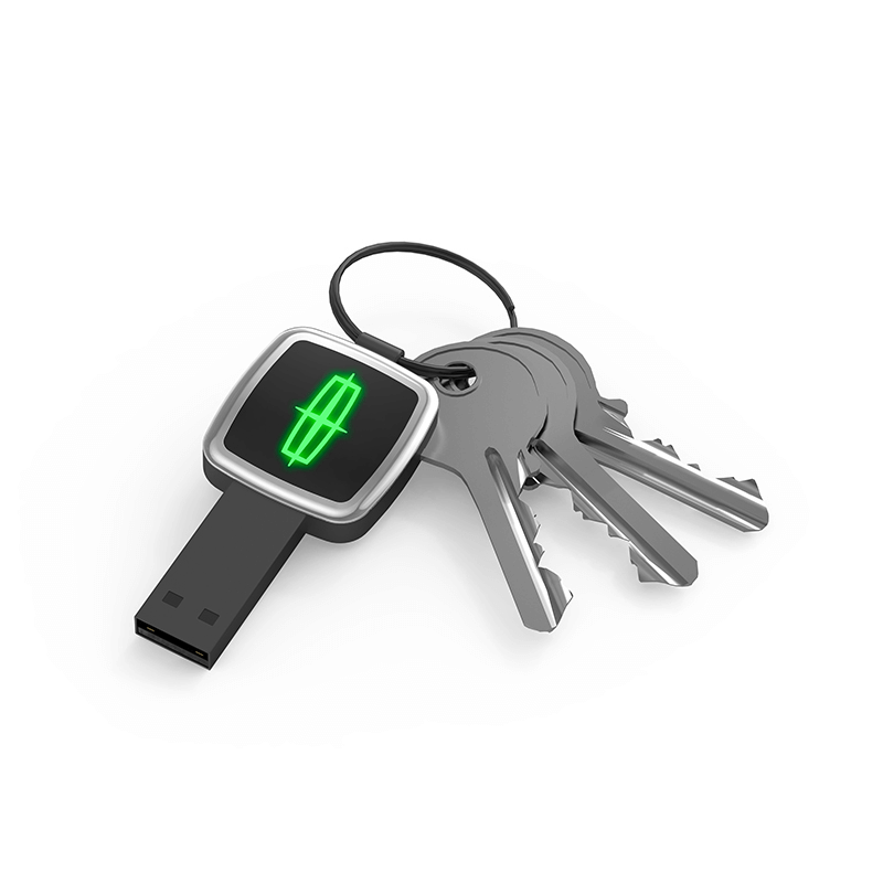 Square Shaped USB Flash Drive with Keyring and LED Logo Executive Corporate Gifts Singapore