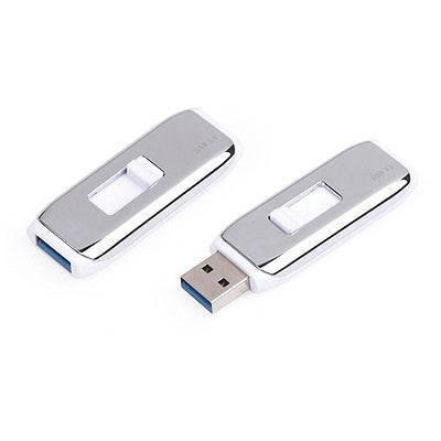 White Chrome USB Flash Drive | AbrandZ.com