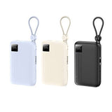 Remax FC-15 Dual Cable Powerbank 20000mAh in three colors with LED display and loop for convenience.