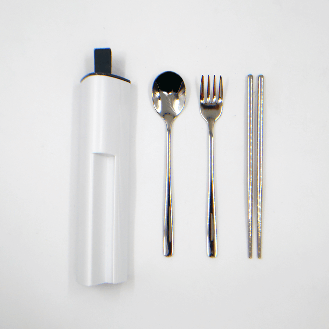 3 in 1 Stainless Steel Cutlery Set with Phone Holder Executive Gifts Singapore