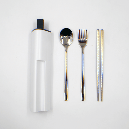 3 in 1 Stainless Steel Cutlery Set with Phone Holder Executive Gifts Singapore