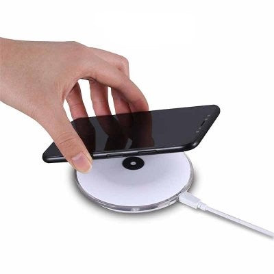 White Wireless Charger with LED Light Executive Gifts Singapore