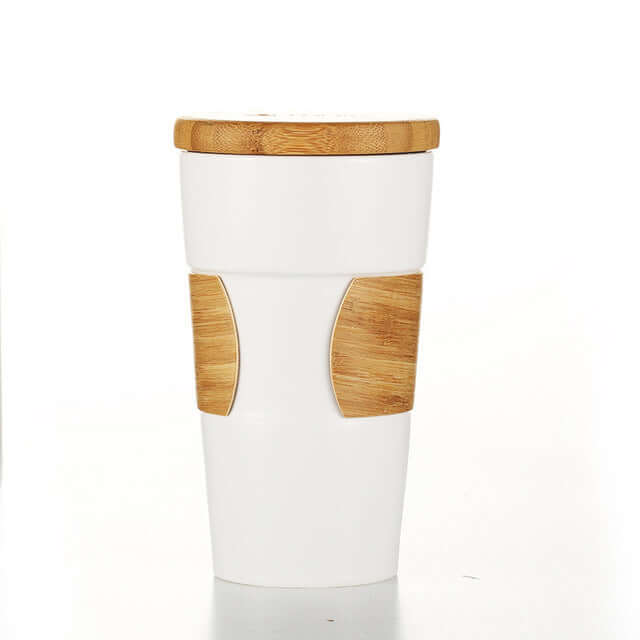 Eco Friendly Ceramic Mug with Bamboo Lid and Sleeve Executive Corporate Gifts Singapore