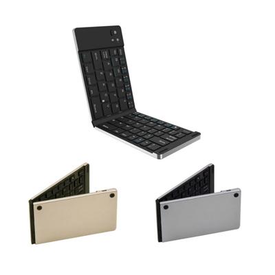 wireless keyboard shown partly open and folded with different exterior finish examples