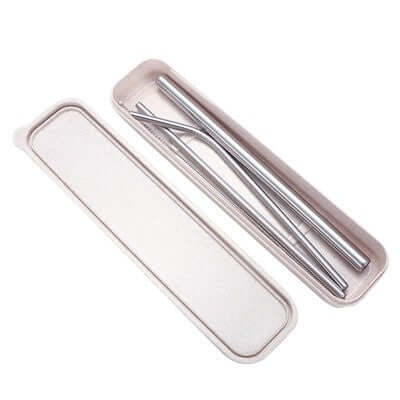 4-in-1 Silver Stainless Steel Drinking Straw Gifts Set Executive Corporate Gifts Singapore