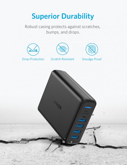 Anker PowerPort Speed PD 5 Ports USB-C Charging Station Executive Gifts Singapore