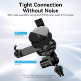 Vention Car Phone Mount features noise-cancelling spring and PMMA panel for a tight connection without noise.