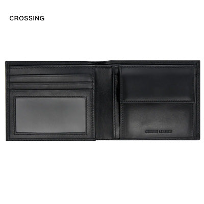 Crossing Elite Bi-fold Leather Wallet With Window And Coin Pocket RFID Executive Gifts Singapore