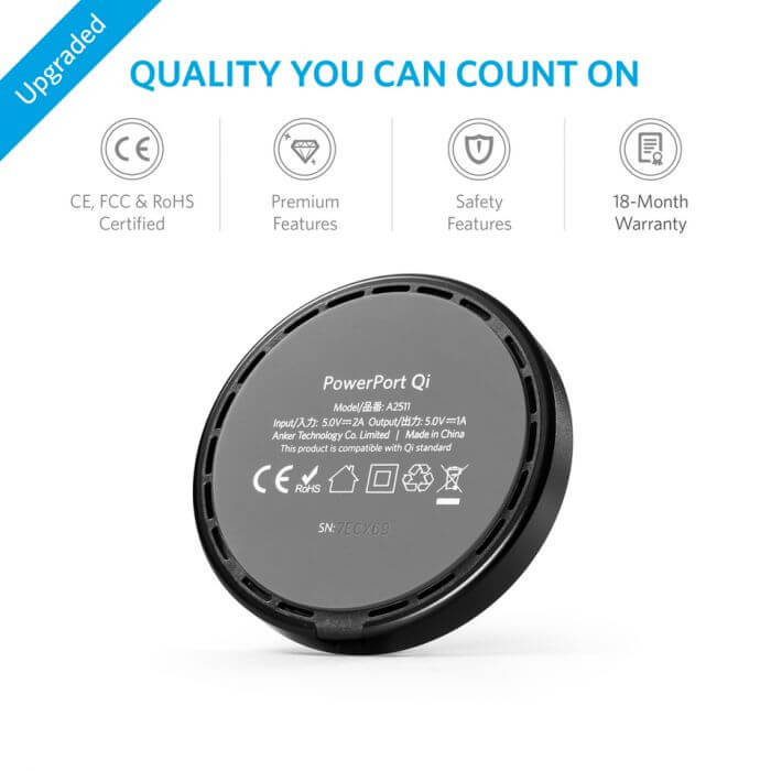 Anker PowerPort 1-Coil Qi Slim Wireless Charging Pad Executive Gifts Singapore