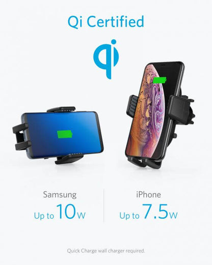 Anker PowerWave 7.5 Wireless Charging Car Mount With 2-Port QC 3.0 Charger Executive Corporate Gifts Singapore