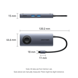 Vention 6-in-1 USB-C Wireless Charging Docking Station dimensions and design details