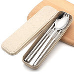 Eco Friendly Stainless Steel Travel Cutlery Spork and Straw Set | AbrandZ Corporate Gifts