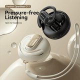 Vention Wireless Bluetooth Open Ear Headphones OpenBeat in black and cream for pressure-free listening.