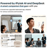 Jeep EX1 Open-Ear Wireless Earbuds with AI Translator features AI chat assistant and multilingual translation functions.