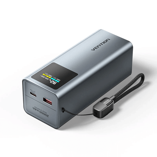 Vention 20000mAh Power Bank 100W with TFT display and fast charging technology for reliable power on the go.